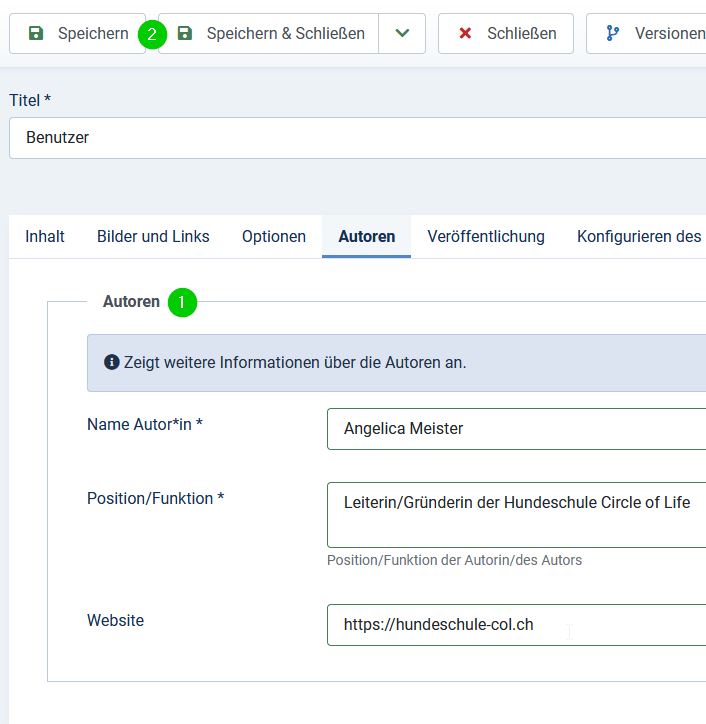 Inhalt erstellen