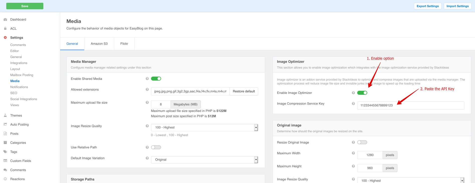 Optimizer Settings