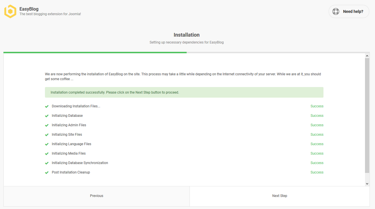 EasyBlog Installation