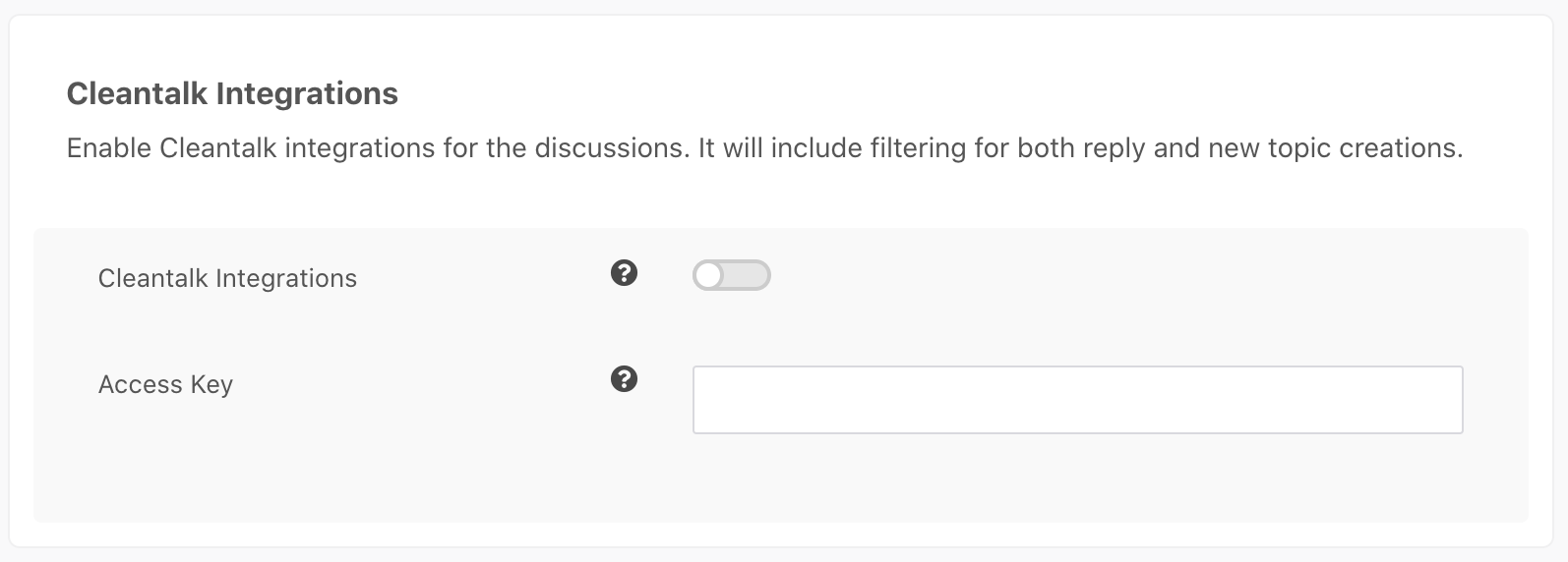 Cleantalk Settings