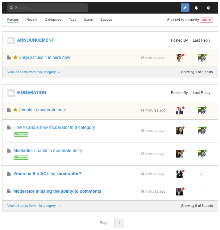 Forums Layout