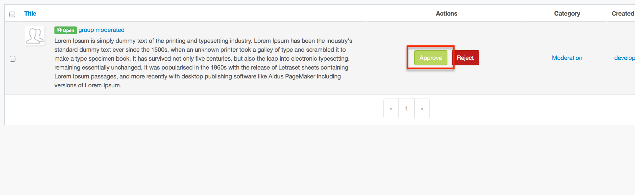 Approving Group in EasySocial