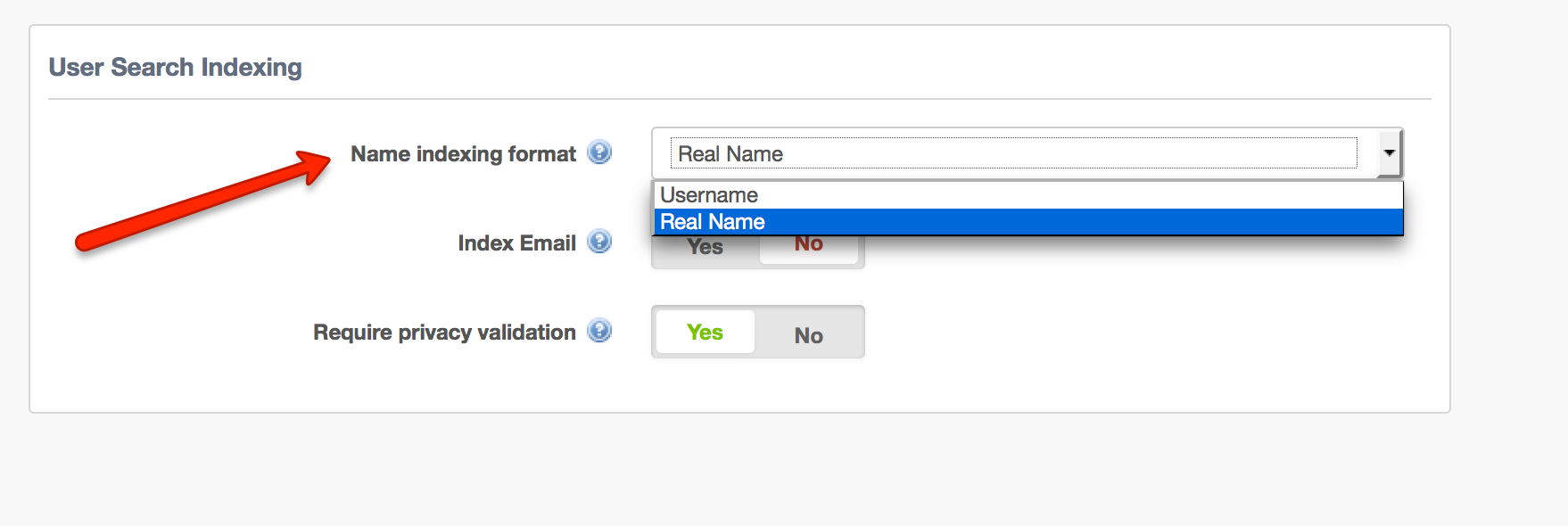 Configuring User Search Behavior