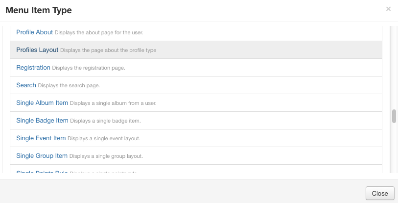 Profiles Layout