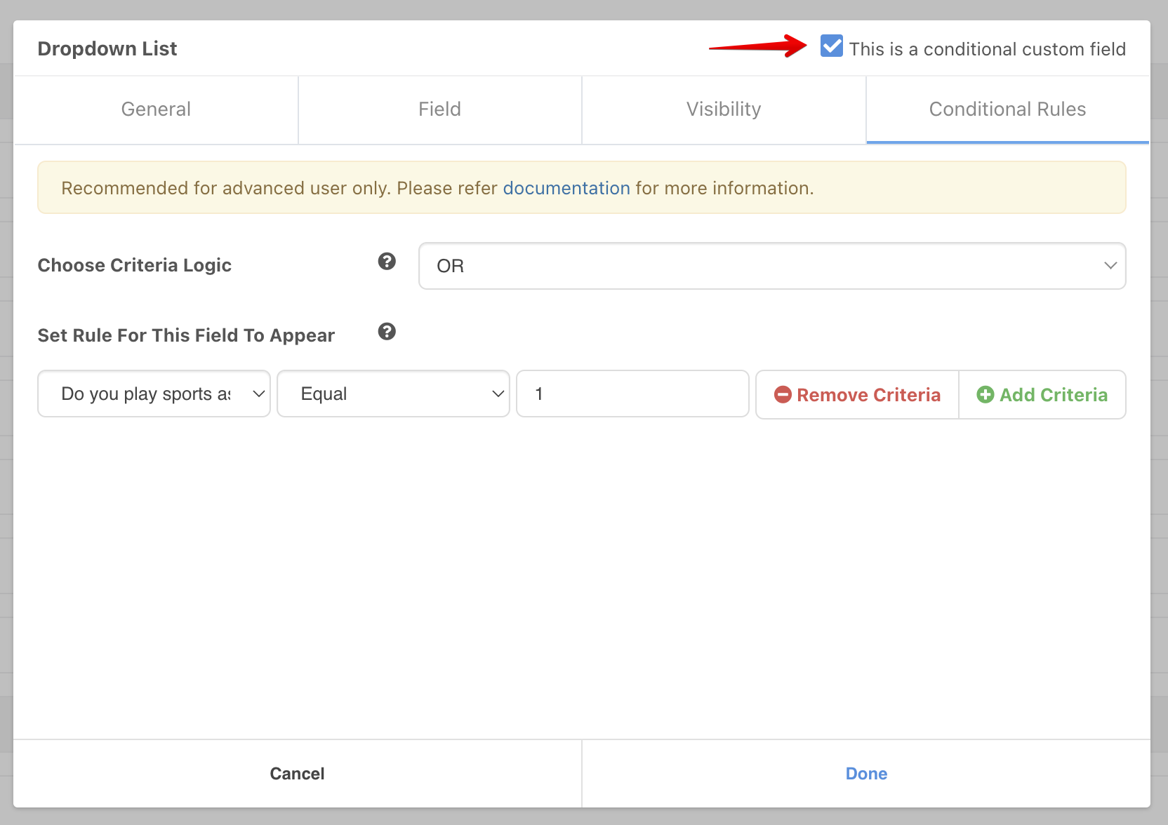 Conditional Fields