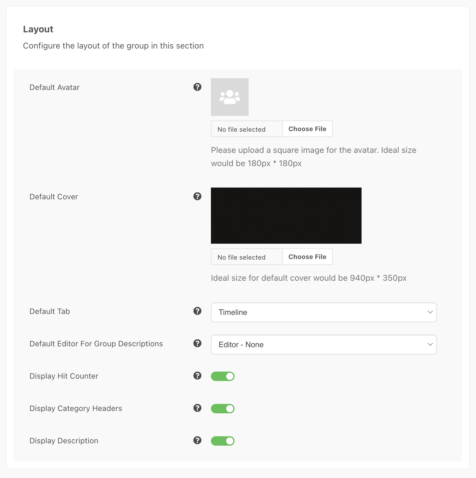 EasySocial Group Settings Layout