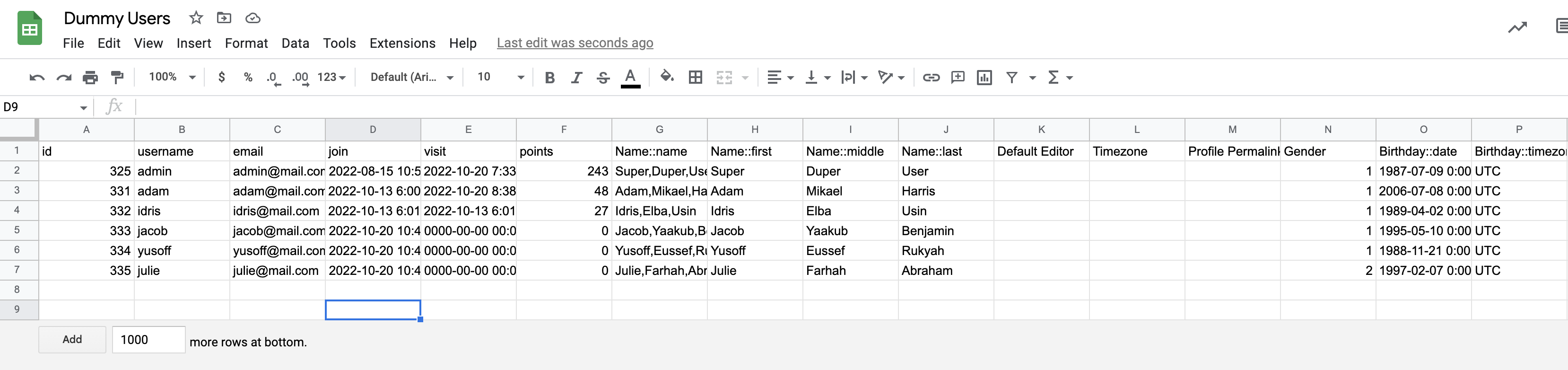Sample CSV File