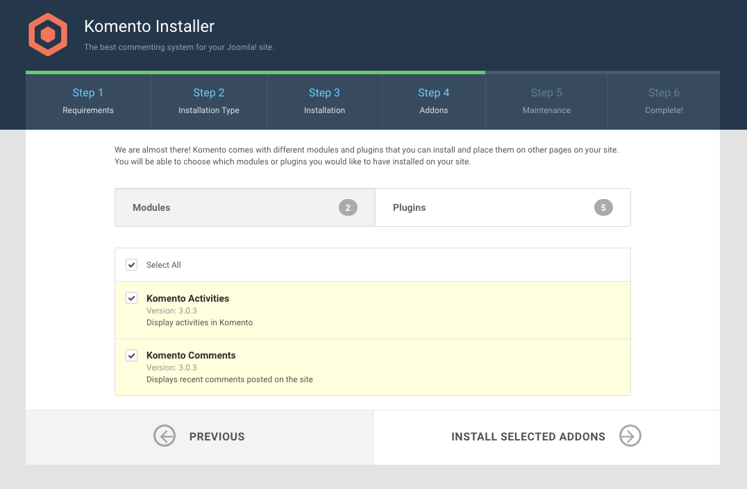Installing Komento