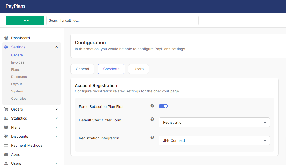 PayPlans JFB Connect Integration