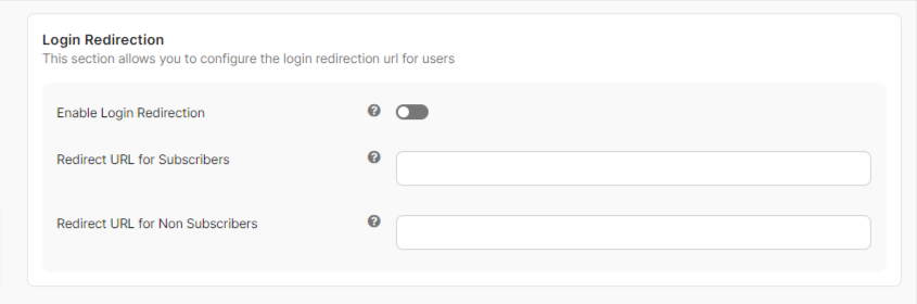 Login Redirection